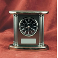 Silver & Pewter Finish Alarm Clock w/ Black Dial (6"x5-3/4")